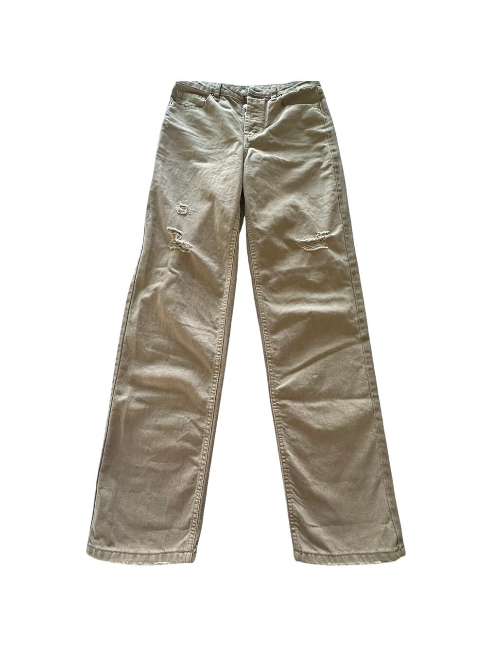 Wild Fable Tan Distressed Button Front Jeans Size 4